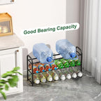 Shoe Rack for Closet, 3-Tier Expandable Shoe Organizer, Metal Adjustable Black Shoe Shelf Storage Organizer, Free Standing Shoe Rack for Entryway Closet Doorway