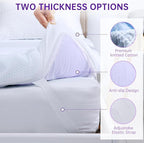 MUXHOMO 3 Inch 7-Zone Queen Mattress Topper, Egg Crate Foam Mattress Topper Queen Size for Back Pain, Lavender Cooling Gel Infused Bed Pad, CertiPUR-US and Oeko-TEX Certification (60"×80")