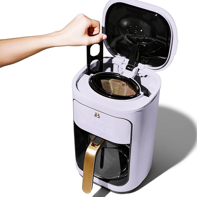 Beautiful Coffee Maker, 14-Cup, Touch-Activated Display, Programmable, Automatic Shut-Off, 1200W, Keep Warm, 24h Timer (Lavender)