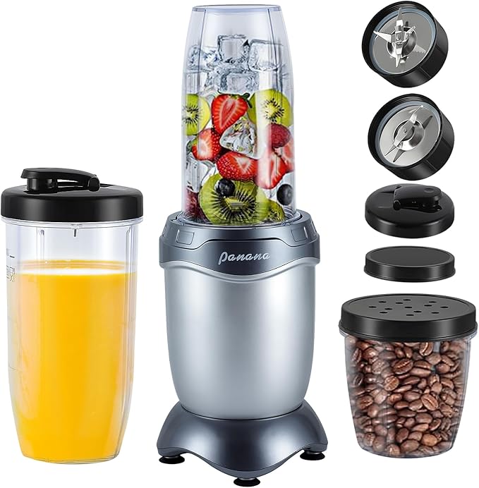 Panana Smoothie Blender 850W Portable Personal Blender and Grinder Combo Shakes and Smoothies 2 * 20Oz To-Go Cups & Lids, Personal Blenders for Juice, Frozen Drinks, Sauces