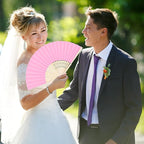 Aneco 48 Pieces Handheld Paper Fans Paper Folding Fans with Bamboos for Wedding Gift, Party, Home, DIY, Multicolor