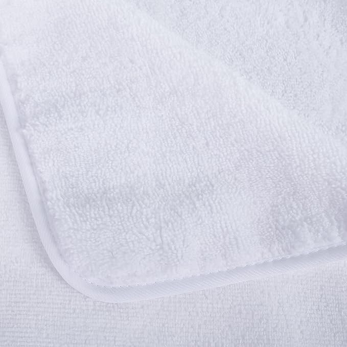 POLYTE Oversize, 60 x 30 in., Quick Dry Lint Free Microfiber Bath Towel Set, 6 Piece (White)