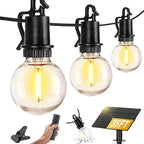 ZJOJO 35FT Solar String Lights Outdoor Waterproof, G40 Globe Patio Lights Solar Powered Outdoor String Lights with 15 2700K Shatterproof Bulbs Hanging Lights for Porch Garden Backyard Pergola Bistro