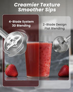 Immersion Blender Handheld 1000W, 3 in 1 Stick Hand Blenders for Kitchen with 20 Variable Speeds & Turbo, 304 Stainless Steel with Electric Whisk & Milk Frother Attachments for Soup, Puree & Emulsion