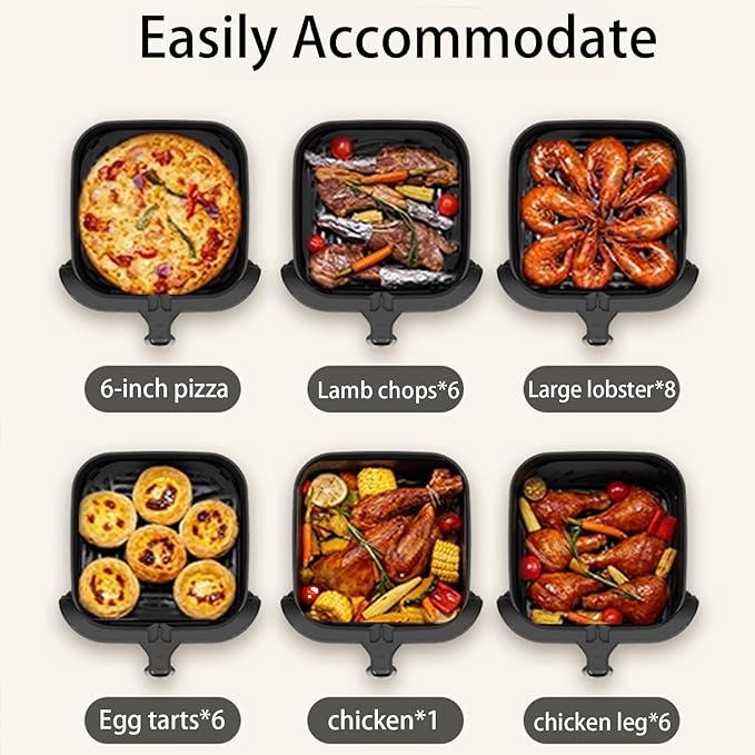10L Air Fryer, Beelicious 8-In-One 10QT Air Fryers, with Viewing Window, Shake Reminder, 450°F Digital Airfryer with Flavor-Lock Tech, Dishwasher-Safe & Nonstick, Fit for 1-5 People