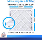 Filter King 35.5x56.5x1 Air Filter | 4-PACK | MERV 8 HVAC Pleated A/C Furnace Filters | MADE IN USA | Actual Size: 35.5 x 56.5 x .75"