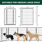 FXW Garden Fence Outdoor for The Yard – 40in(H) x 54.7ft(L) Heavy Duty Metal Animal Barrier for Dog and Rabbit, Decorative Dog Fence, 24 Panels, Silver