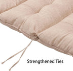 Magpie Fabrics Indoor Outdoor Tufted High Back Chair Cushion Set of 2, Waterproof All-Weather Deep Seating Rocking Chair Patio Garden Chaise Lounge Sun Lounger Chair Cushions(Beige Linen)
