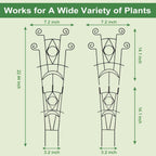 Stackable Metal Trellis for Climbing Plants Outdoor & Indoor - 4 Pack Garden Trellis for Potted Plants, Rust-Resistant Plant Support Stakes for Vines, Flowers - Sturdy Plant Trellis