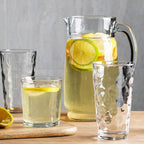Home Essentials & Beyond Glassware Set 18 Piece Mixed Drinkware Set. 6 Highball Tumblers-17 oz., 6 Rock Whiskey-13 oz., and 6 Juice-7 oz. All Size Glass Cups Drinking Glasses. (Design on Inner Glass)