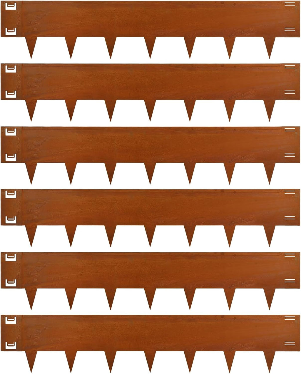 Cor-Ten Steel Landscape Lawn Edging, 40" L x 8" H,6 Pack Steel Edging for Landscaping,Metal Landscape Edging, Metal Edging for Landscaping(180 Degree Bend, Rusted)