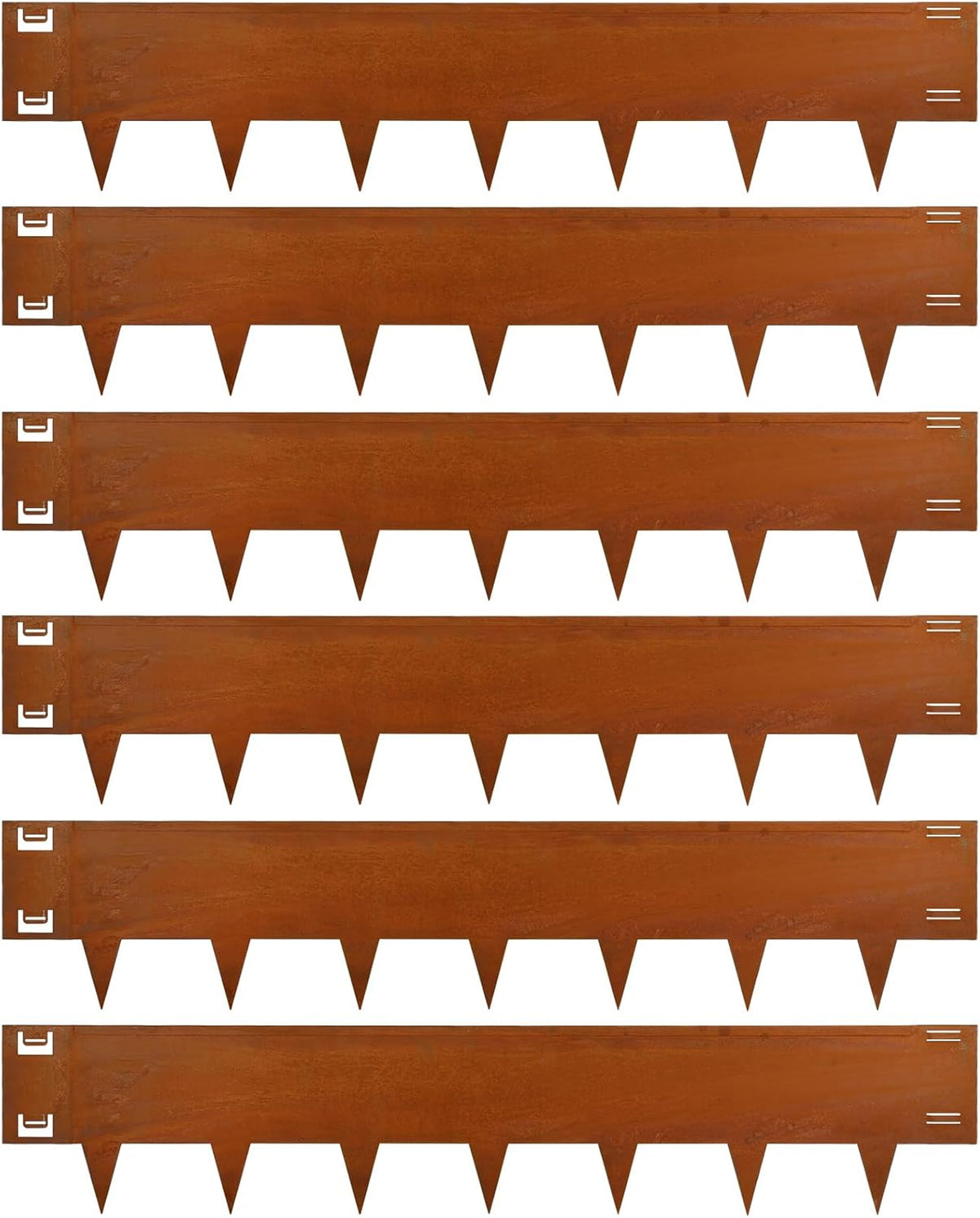 Cor-Ten Steel Landscape Lawn Edging, 40" L x 8" H,6 Pack Steel Edging for Landscaping,Metal Landscape Edging, Metal Edging for Landscaping(180 Degree Bend, Rusted)