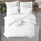Kotton Culture 1 Pc King Size Duvet Cover Only -100% Egyptian Cotton Sateen 600 Thread Count Ultra Soft Premium Durable Comforter Cover Zipper Closure & Corner Ties (Striped White, King 102"x94")