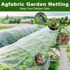 Agfabric Garden Netting 9.8X 49.2 FT Insect Pest Barrier Bird Netting for Garden Protection,Row Cover Mesh Netting for Vegetables Fruit Trees and Plants,White