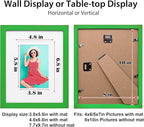 KINLINK 8x10 Picture Frame Grass Green, Solid Wood Frames with Acrylic Plexiglass for Pictures 4x6/5x7 with Mat or 8x10 without Mat, Tabletop and Wall Display Photo Frame, 4 Pack