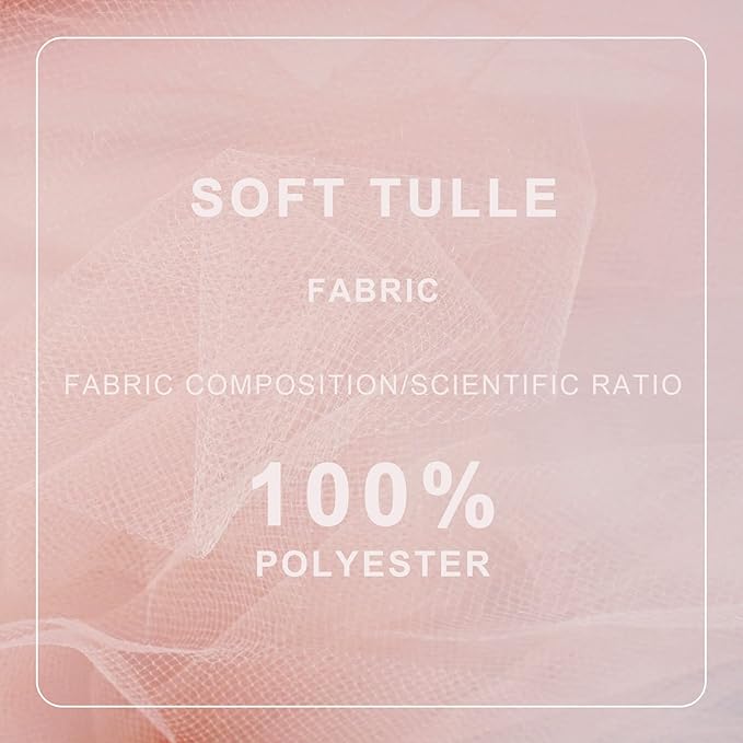 Blush Tulle Fabric Roll Spool Bolt (54 Inch by 40 Yards) Large Tulle Wedding Party Decoration, Tutu Skirt, Table Runner, Gift Wrapping, Bridal Shower, Soft & Drape (Blush)