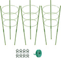 KLS 3 Pack Tomato Cage for Pots Plant Support, Upgrade 36 Inches Tomato Cages for Garden, Pepper Cage Trellis Kit with Plant Tie and Clips (36")