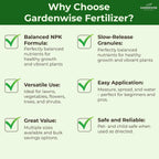 10-10-10 Plant Fertilizer Slow Release - 10 10 10 All Purpose Granular Garden Fertilizer for Vegetables, Tomato, Arborvitae, Shrubs, Rose, Flowers, Fruit, Fig Trees (1 Quart)