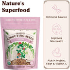 Seedboy Organic Non-GMO Clover Seeds for Sprouting - USA Grown Microgreens Sprouting Seeds - 8 oz Bag Makes 8 Quarts / 24 Servings (Red Clover)