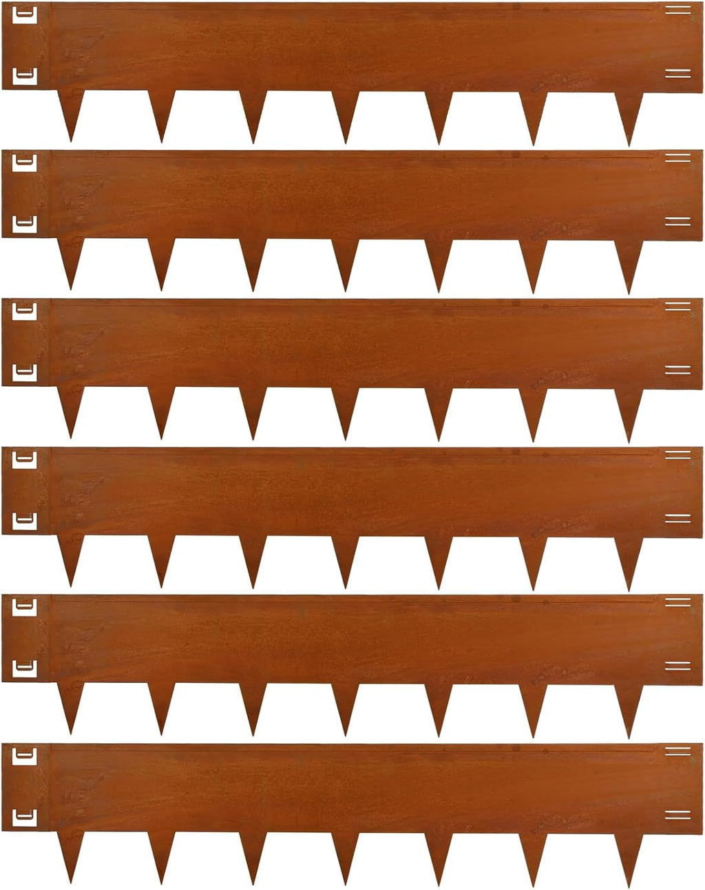Cor-Ten Steel Landscape Edging 40 Inch Strips, 10-Inch Depth Metal Landscape Edging, 6-Pack Metal Garden Edging with Gloves, Bendable Rust Edging for Landscaping
