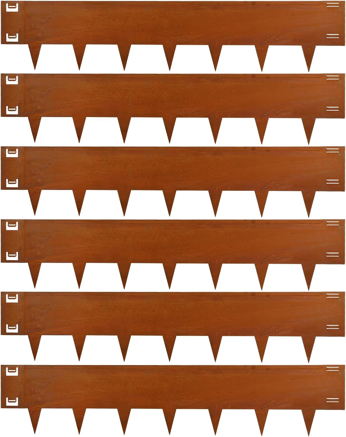 Cor-Ten Steel Landscape Edging 40 Inch Strips, 10-Inch Depth Metal Landscape Edging, 6-Pack Metal Garden Edging with Gloves, Bendable Rust Edging for Landscaping