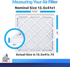 Filter King 13.5x41x1 Air Filter | 4-PACK | MERV 8 HVAC Pleated A/C Furnace Filters | MADE IN USA | Actual Size: 13.5 x 41 x .75"
