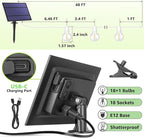 Mlambert 48Ft Solar String Lights, Outdoor Waterproof Patio Lights with 18 Shatterproof G40 Bulbs(1 Spare), Led Light for Backyard-White Wire