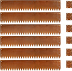 Cor Ten Steel Metal Landscape Edging 40 inch with Top Bending Protection Pre-Rusted Cor Ten Steel Garden Edging 6 Inch Depth 180 Degree Bend 6 Pack for Lawn Yard (6 inch-180 Degree Bend, Rusted)
