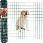 Green PVC Coated Welded Wire Fence 36 Inch x 25 Foot, 2 Inch x 3 Inch 16GA, Garden Border Fencing Roll Vinyl Coating Metal Wire Mesh for Yard Vegetable Plant Protection Poultry Netting