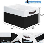 Criusia Large Storage Bins for Shelves 4 Pack, Closet Storage Baskets for Clothes Blanket Beddings Towels, Collapsible Fabric Closet Organizer Bins with Handles/ Laundry Room Organization