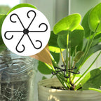 6PCS Plant Stem Support, 3 Sizes Climbing Houseplant Stem Holder, Plastic Reusable Flower Trellis Stem Hook Plant Care Growth Accessories for Flower Plants Indoor Outdoor - Black, 5.28"/4.55"/3"