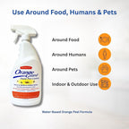Orange Guard Home Pest Control Spray with D-Limonene | All-Natural Food Grade Orange Peel Oil for Bugs, Ants, Roaches, Fleas, Palmettos and Silverfish - 32oz