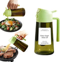 Oil Sprayer for Cooking, Kitchen Goddess 2 in 1 Spray and Pour Olive Oil Dispenser 16oz 450ml Glass Oil Spray Bottle, Mist Olive Oil Dispensing, Air Fryer, Dark Green (green)