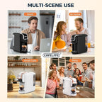 MK-603 Mini Multi Pod Coffee Maker, Hot/Cold Single Serve Espresso Machine, 4-in-1 Brewer Compatible with K Cup Pods,Nes Original/DG Capsule and Ground Coffee, Fast Brew, Black