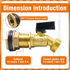 3/4 inch bulkhead spigot for rain barrel, brass water barrel spigot kit for outdoor water bucket and garden hose fitting, 55 gallon drum accessories (1 pc)