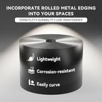 Worth Galvanized Steel Landscape Edging 6" x25' Metal Garden Edging Roll Flexible Bender Border with 8Pcs Stakes for Lawn, Flower Bed Edges, Black