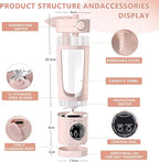 EasySpeed Personal Portable Blender,USB Type-C Rechargeable,700ml Juicer Cup,12 Stainless Steel Blades,4 Gear Modes,1500mAh Battery Capacity,Perfect for Fresh Juice at Home (Pink)