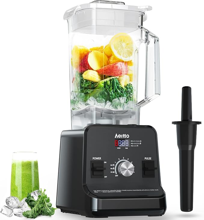 Aeitto Blender, Blenders for Kitchen with 1500-Watt Motor, 68 Oz Large Capacity, Countertop Professional Blenders for Ice Crush, Frozen Drinks, Black