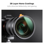 K&F CONCEPT 49mm Black Diffusion Mist 1/4 Effect & Variable ND2-400 (1-9 Stops) Neutral Density Filter 2 in 1, Putter Adjust Multi-Function Filter for Camera Lens with 28 Multi-Coated (Nano-X Series)