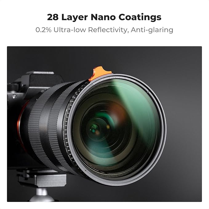K&F CONCEPT 72mm Black Diffusion Mist 1/4 Effect & Variable ND2-400 (1-9 Stops) ND Lens Filter 2 in 1, Putter Adjust Multi-Function Filter for Camera Lens with 28 Multi-Coated (Nano-X Series)
