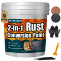 2-in-1 Rust Converter & Metal Primer, Black Paint for Metal, Rust Conversion Paint, Water-Based Rust Reformer, Heat & UV Resista