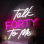 Talk Forty To Me Neon Sign Led 40th Birthday Neon Light Dimmable 40th Madam Birthday Gift For Women Neon Sign For Wedding Christmas Halloween Decor Birthday Gift For Girl Wife Lover(USB Sign)