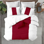 Kotton Culture 1 Pc King Size Duvet Cover Only -100% Egyptian Cotton Sateen 600 Thread Count Ultra Soft Premium Durable Comforter Cover Zipper Closure & Corner Ties (Snow Red, King 102"x94")