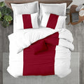 Kotton Culture 1 Pc Queen Size Duvet Cover Only -100% Egyptian Cotton Sateen 600 Thread Count Ultra Soft Premium Durable Comforter Cover Zipper Closure & Corner Ties (Snow Red, Queen/Full 90" X 90")