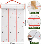 Qualirey Giant Sticky Fly Traps,30 Feet Fly Strips for Indoor Outdoor Hanging Flying Tapes Non Toxic Ribbon Fruit Gnat Killer for Mosquito Plants House Horse Stable (White,10 Pcs)