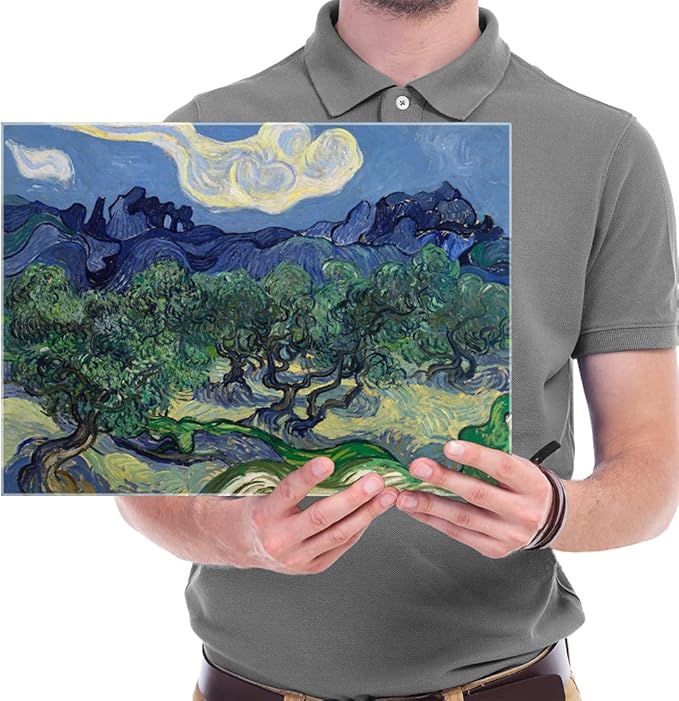 Wieco Art Olive Trees by Van Gogh Oil Paintings Reproduction Artwork Abstract Canvas Prints Wall Art Stretched and Framed Abstract Landscape Pictures Ready to Hang for Home Office Decorations