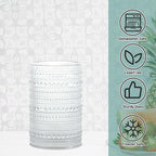 Hobnail Drinking Glasses Set of 6, Vintage Colored Glassware 14.5oz, Tall Beverage Glass Cups for Water, Juice, Cocktail (Clear)