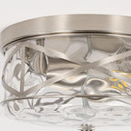 2-Light Flush Mount Ceiling Light Farmhouse Kitchen Island Ceiling Light with Bubble Glass Close to Ceiling Light Fixture for Living Room Bedroom Foyer Hallway