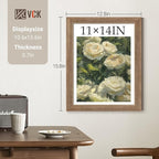 VCK 11x14 Picture Frame Set of 4 - Walnut, Gallery-Quality Wood Poster Frames, 1.1-Inch Wide Border, Polished Plexiglass, Vertical or Horizontal Wall Display for Photo/Art/Prints, Walnut