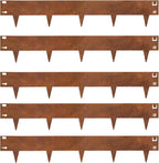 Corten Steel Rust Landscape Edging Border, 5 Pack 42”L x 7”H Weather Resistant Bendable Metal Garden Lawn Edging for Landscaping, Yard Pathway (16.5 Ft Total)